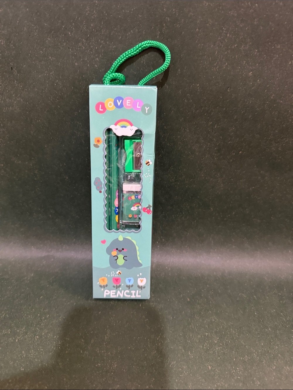 Lovely Green Pencil Set with Carry Cord